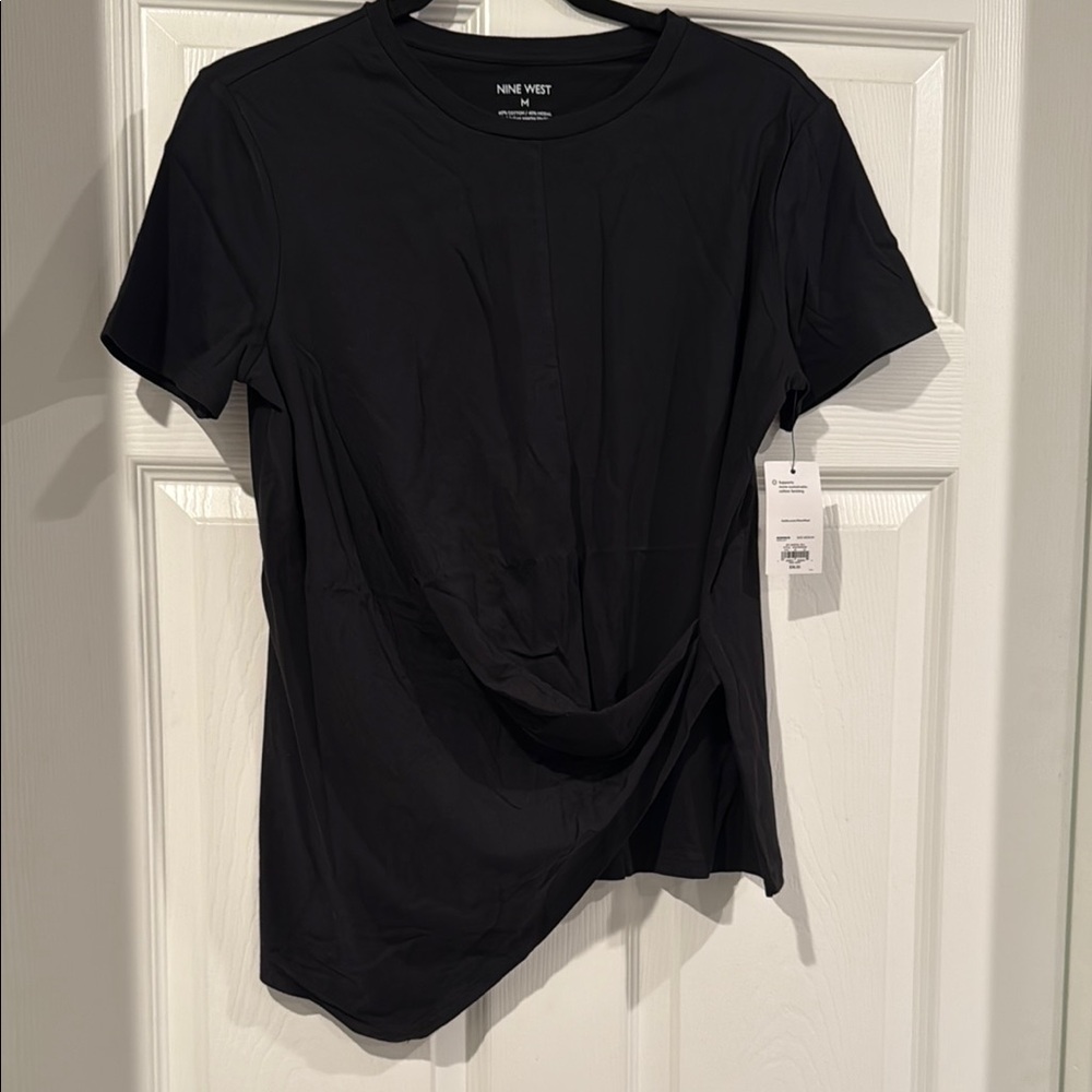 Nine West Classic Black Short Sleeve Tee